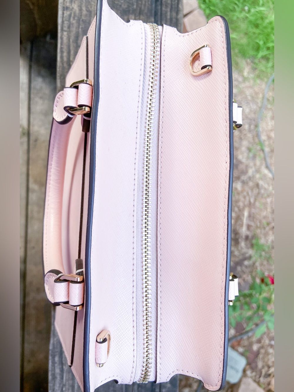 Kate Spade New York Blush Pink Leather Satchel Crossbody Balletcore NWOT - Picture 13 of 15